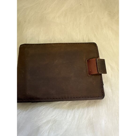 Serman Brands Brown Leather Minimalist Wallet With ID Window & Card Slots - Picture 7 of 8